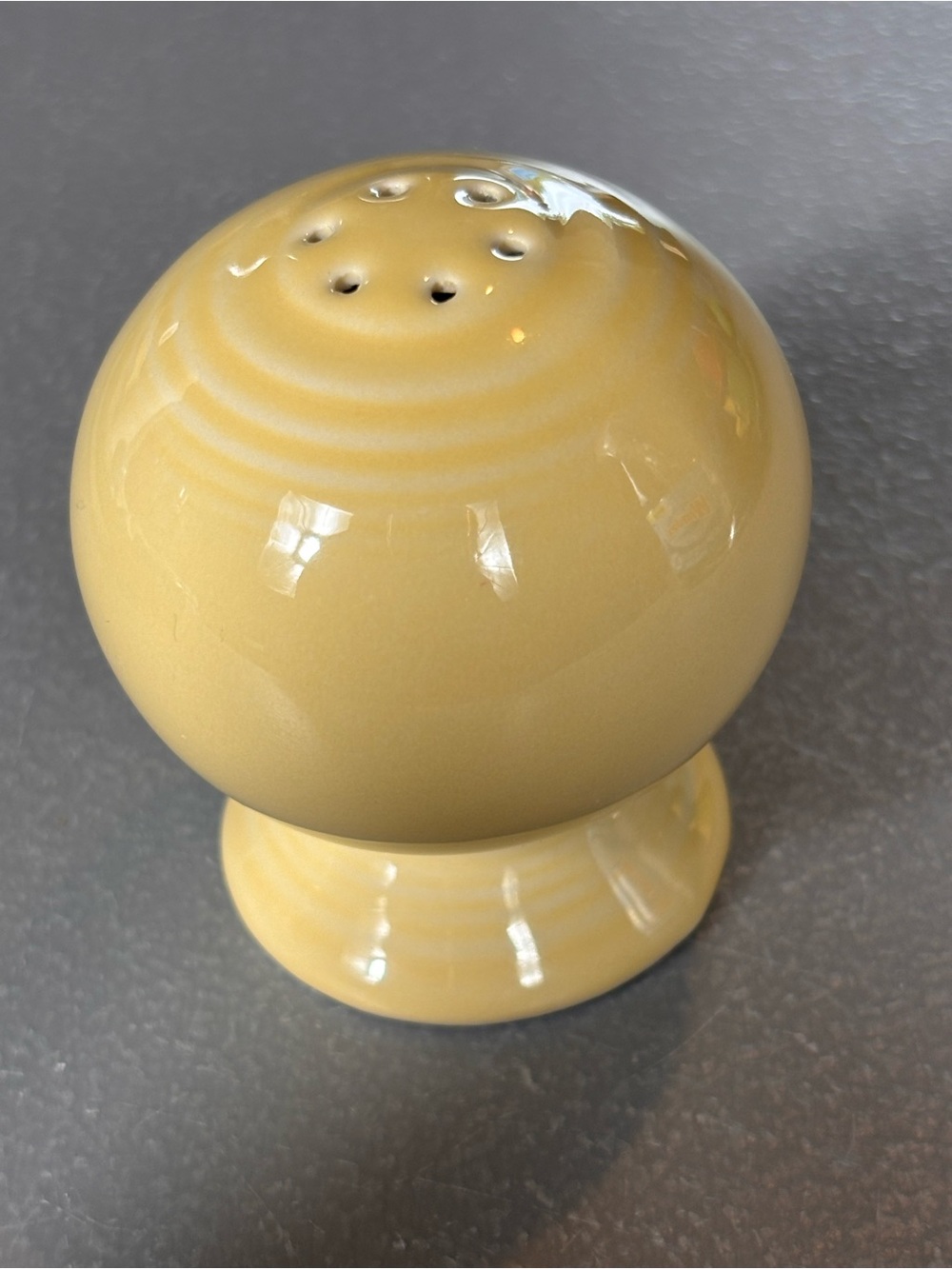 Vintage Fiesta Original Yellow Ball Salt Pepper Shaker Homer Laughlin Single